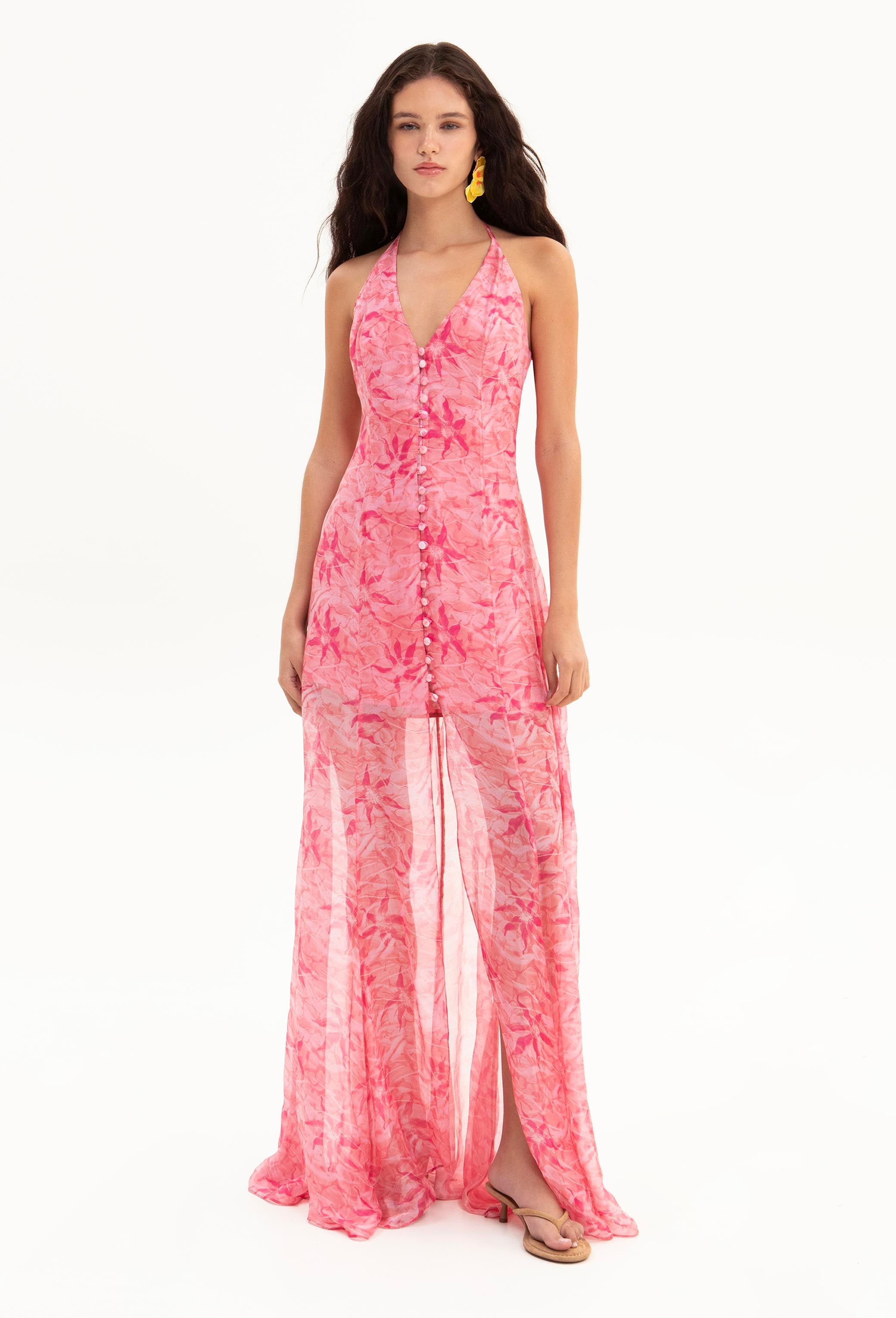 Celeste Dress Floating Fantasy – Silk Chiffon Maxi Dress